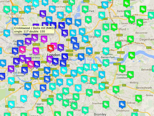 London housing price map